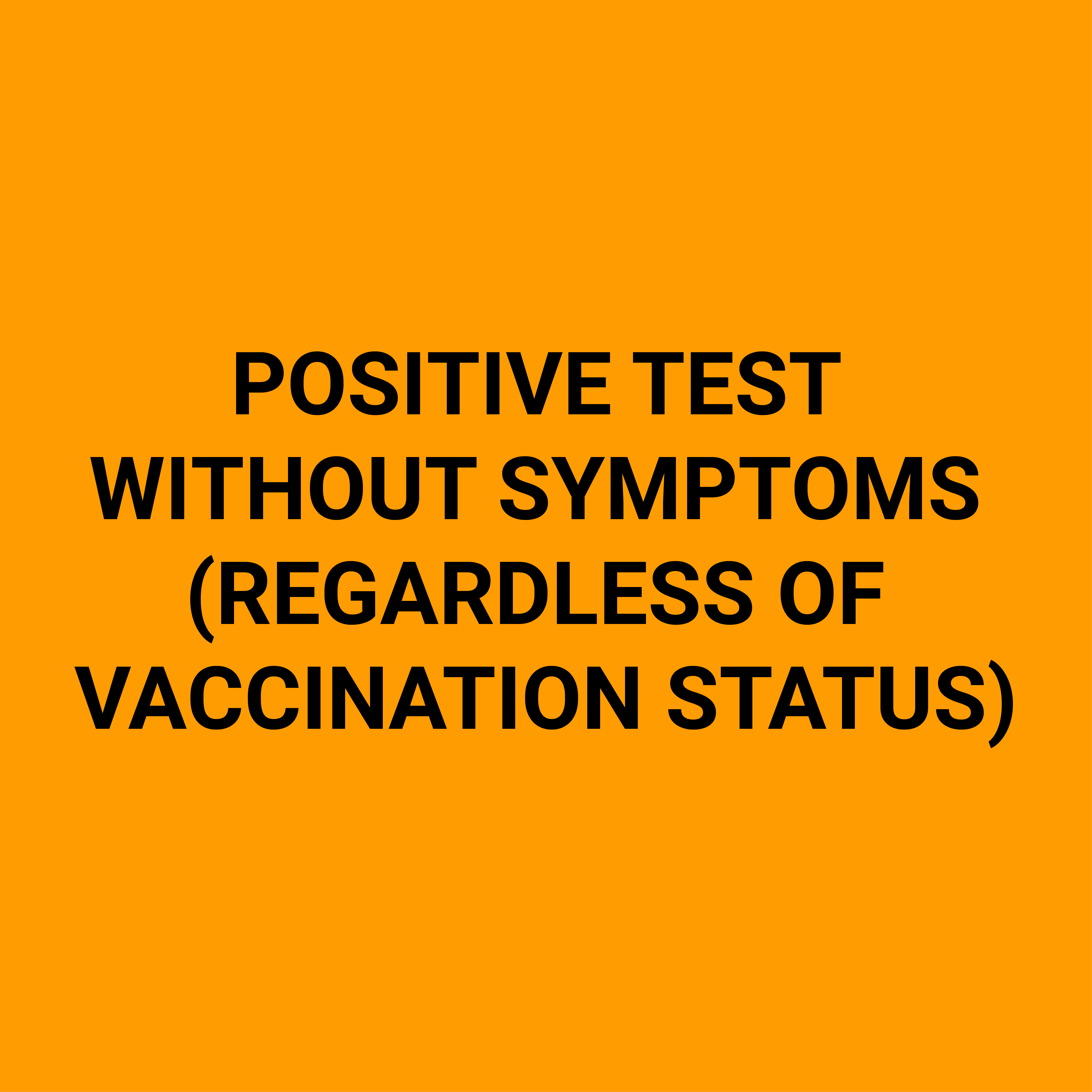 POSITIVE TEST WITHOUT SYMPTOMS (REGARDLESS OF VACCINATION STATUS)