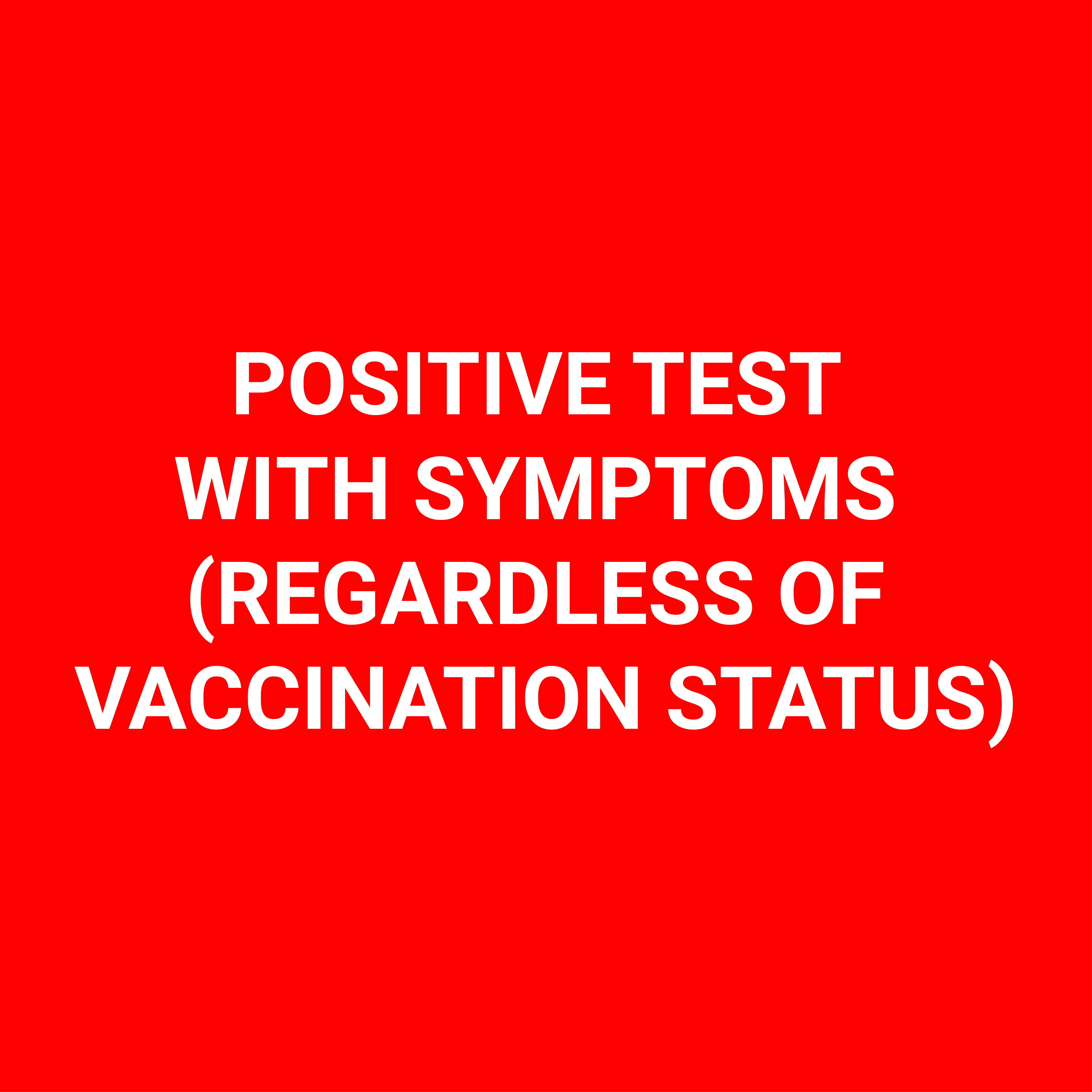 Positive Test with symptoms (regardless of vaccination status)