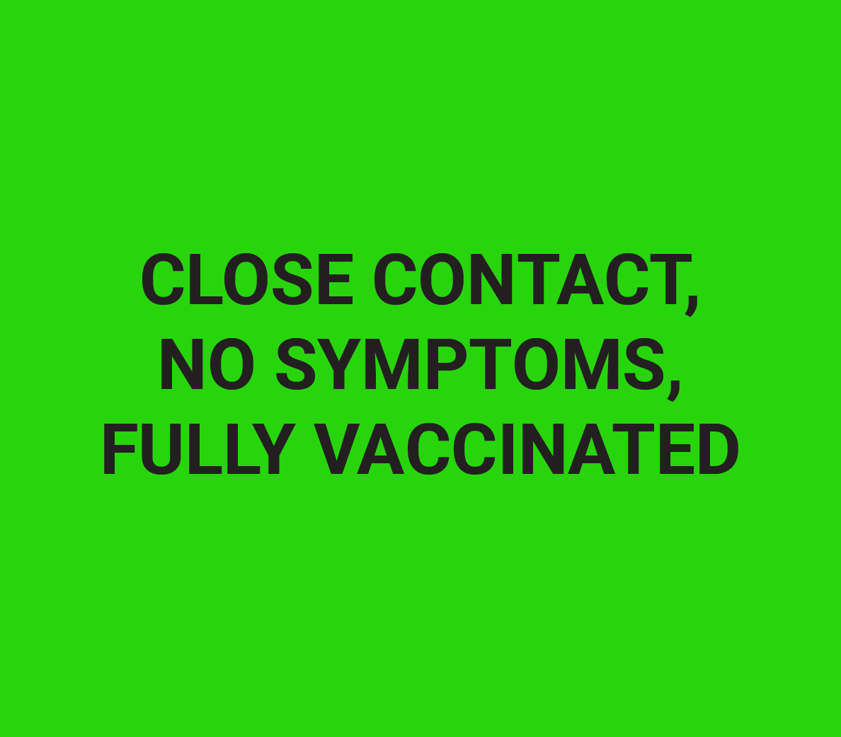 Close Contact, No Symptoms, Fully Vaccinated